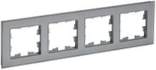 Рамка универсальная IEK Brite РУ-4-2-БрСе 4-м. стекло серый картинка
